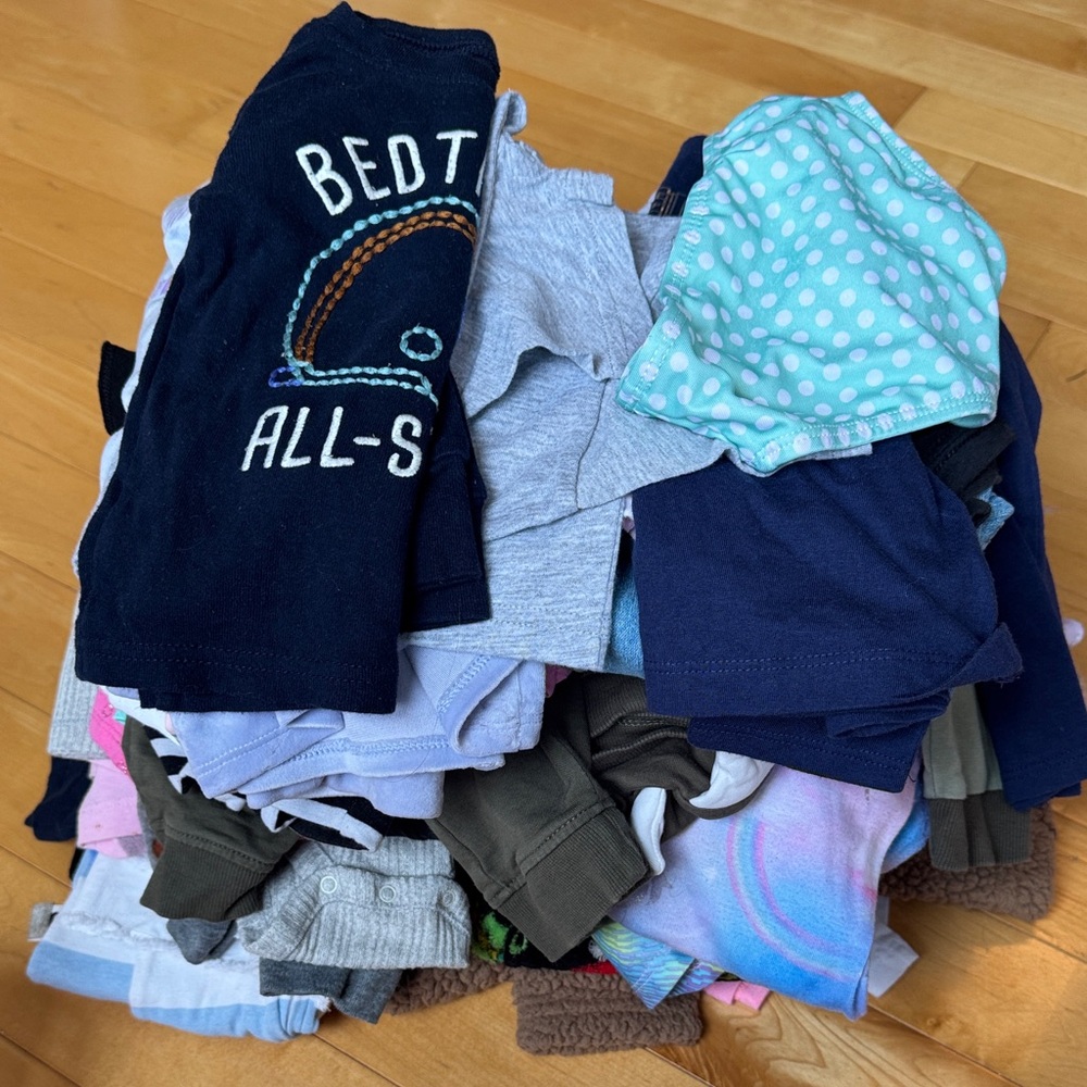 50 piece kids clothes bundle baby to toddler. Girl and boy bundle - Picture 1 of 7